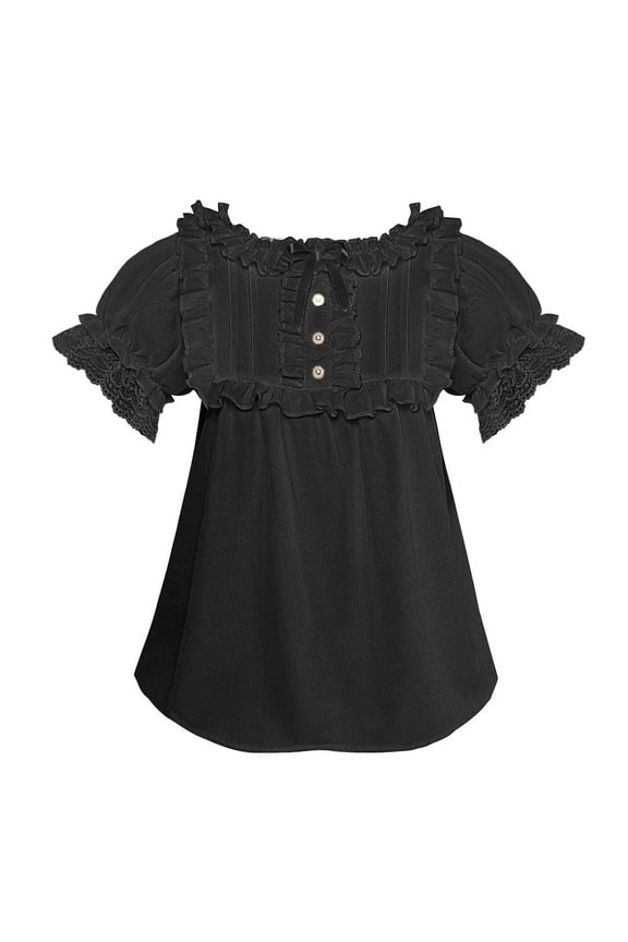 Womens Tops Victorian Blouse Womens Gothic Shirt Vintage Short Sleeve Lotus Ruffle Tops Summer Tops For Women