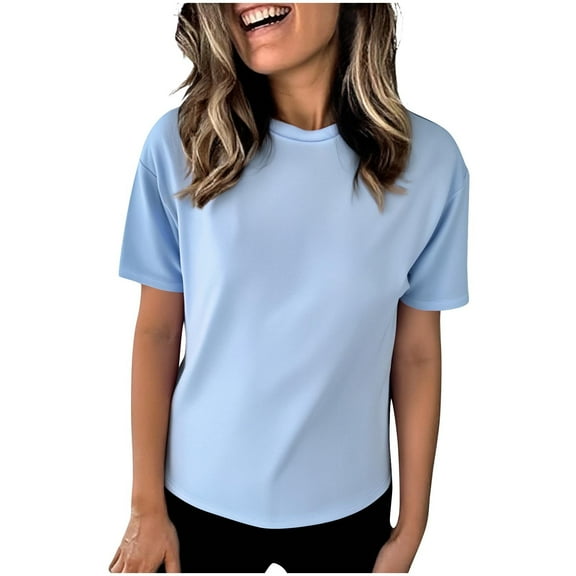 Youyipin Womens Tops Women Loose T Shirts Loose Fit Crew Neck Short Sleeve Tops Summer Casual Blouse Y2K 2025 Basic Tee Beach Spring Tops For Women