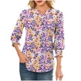 thumbnail image 1 of Youyipin Womens Tops Women's 3/4 Sleeve V Neck T Shirts Ruffle Sleeve Summer Business Casual Tops For Women, 1 of 8