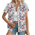 thumbnail image 1 of Youyipin Womens Tops Women's Hawaiian Button Down Shirts Casual Short Sleeve Floral Tropical Print Summer Blouse Tunic Top Beach Vacation Clothes For Women, 1 of 7