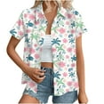 thumbnail image 1 of Youyipin Womens Tops Women's Hawaiian Button Down Shirts Casual Short Sleeve Floral Tropical Print Summer Blouse Tunic Top Beach Vacation Clothes For Women, 1 of 7