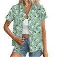 thumbnail image 1 of Youyipin Womens Tops Women's Hawaiian Button Down Shirts Casual Short Sleeve Floral Tropical Print Summer Blouse Tunic Top Beach Vacation Clothes For Women, 1 of 7