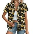 thumbnail image 1 of Youyipin Womens Tops Women's Hawaiian Button Down Shirts Casual Short Sleeve Floral Tropical Print Summer Blouse Tunic Top Beach Vacation Clothes For Women, 1 of 7