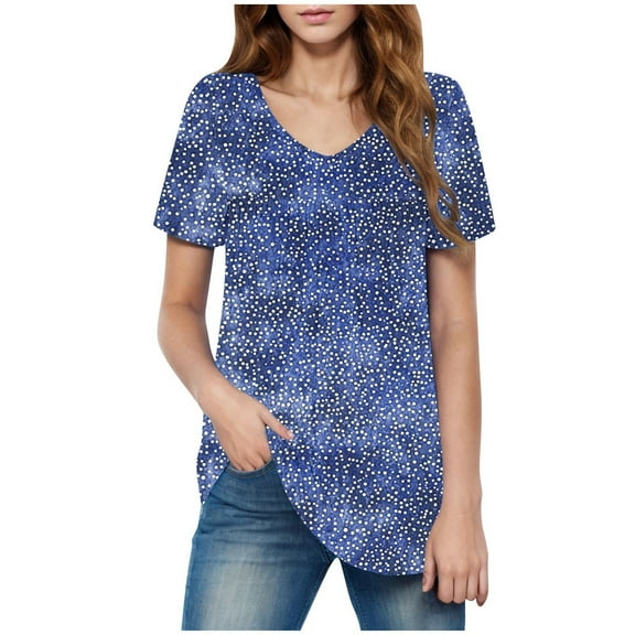 Youyipin Womens Tops Womens Loose Fit T shirts Short Sleeve Summer Tops Print Casual Workout Yoga Tunic T Shirts Spring Tops For Women 2025