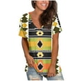 thumbnail image 1 of Youyipin Womens Tops Womens Print Shirt African Dashiki Short Sleeve V Neck Loose Tunic Tops Spring Tops For Women, 1 of 5