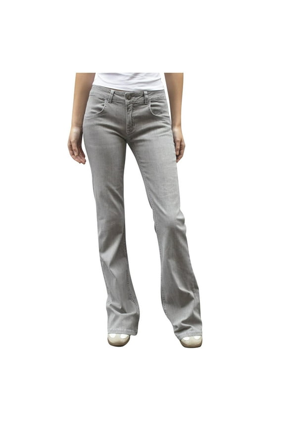 women's pants Judy Blue Mid Rise Tummy Control Cut Hem Flare denim pants for women