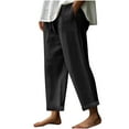 thumbnail image 1 of Youyipin women's pants Linen Cropped Pants Tapered Ankle Capris Trousers with Pockets Elastic Waist pants for women, 1 of 6