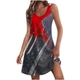 thumbnail image 1 of Youyipin womens dresses 4th of July Dress Women Summer Dresses 2025 Casual Sleeveless V Neck Flag Stars Stripe Tank Loose Sundress Pocket summer dresses for women 2025, 1 of 7
