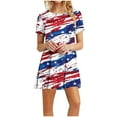 thumbnail image 1 of Youyipin womens dresses American Flag Dress Women 4th of July Short Sleeve T Shirt Star Stripes USA Dress Patriotic summer dresses for women 2025, 1 of 5