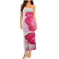 thumbnail image 1 of Youyipin womens dresses Women's Sexy Floral Print Strapless Maxi Dress Y2K Bodycon Tube Slim Fit Sleeveless Long Dress for Party Club summer dresses for women 2025, 1 of 9