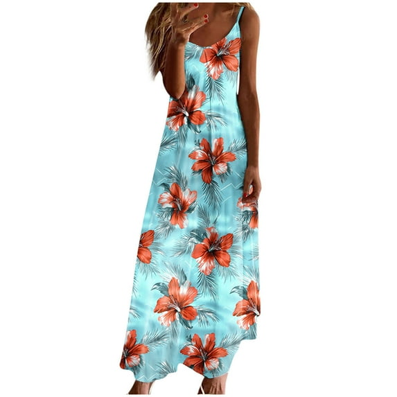 Youyipin womens dresses Women's Summer Casual Loose Dress Beach Cover Up Long Cami Maxi Dresses with Pocket summer dresses for women 2025