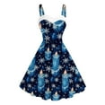 thumbnail image 1 of Youyipin womens dresses Women's Vintage Christmas Dress Snowflake Print Sleeveless A-Line Party Midi Dress prom dresses 2025, 1 of 3