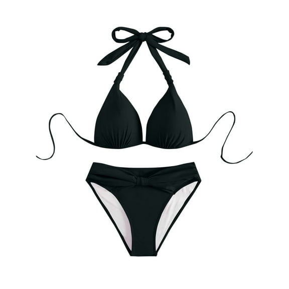Youyipin womens swimsuits 2 piece Underwire Triangle Bikini Spaghetti Strap Push Up Swimsuit Cheeky bathing suit for women