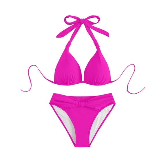 Youyipin womens swimsuits 2 piece Underwire Triangle Bikini Spaghetti Strap Push Up Swimsuit Cheeky bathing suit for women