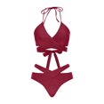 thumbnail image 1 of Youyipin womens swimsuits Women's Push Up V Neck Bikini Sets Criss Cross Back swimsuit Two Piece Bathing Suit beach vacation clothes for women, 1 of 4
