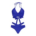 thumbnail image 1 of Youyipin womens swimsuits Women's Push Up V Neck Bikini Sets Criss Cross Back swimsuit Two Piece Bathing Suit beach vacation clothes for women, 1 of 4