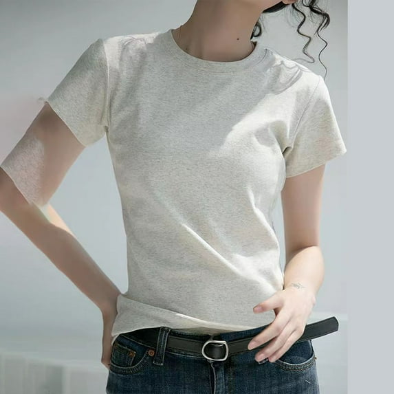 Youyipin womens tops YOGA Pima Short Sleeve Workout Tops for Women Loose Basic T-Shirts Athletic Gym Casual summer tops for women