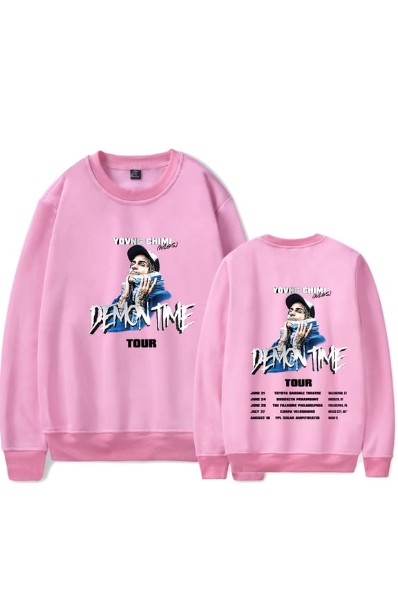 YovngChimi Demon Time Tour 2024 Crewneck Sweatshirt Sweater Unisex Fashion Long Sleeve