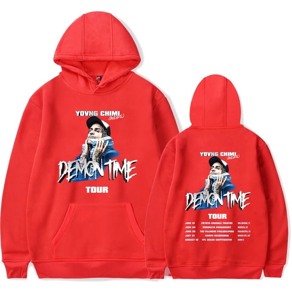 YovngChimi Demon Time Tour 2024 Hoodie Unisex Fashion Casual Long Sleeve Sweatshirt