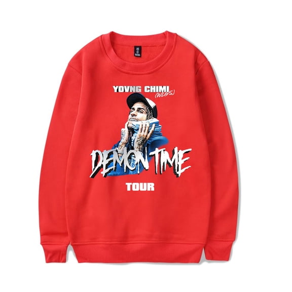 YovngChimi Demon Time Tour Crewneck Sweatshirt Rapper 2024 New Unisex Fashion Long Sleeve