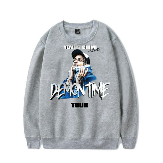 YovngChimi Demon Time Tour Crewneck Sweatshirt Rapper 2024 New Unisex Fashion Long Sleeve