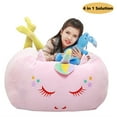thumbnail image 1 of Yoweenton Unicorn Bean Bag Chair for Girls Room Decorations, Kids Stuffed Animal Storage Velvet Extra Soft, Large Size 24x24 Inch (STUFFING NOT INCLUDED), 1 of 7