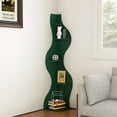 thumbnail image 1 of Yowos Corner Shelf, Modern 5-Tier Wall Corner Bookshelf, Stylish Wavy Corner Small Bookcase Storage Rack Plant Stand with Unique Shape for Living Room, Home Office, Green, 1 of 10