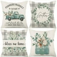thumbnail image 1 of Yoyauz 18'' x 18'' Spring Floral Throw Pillow Cover - 'Hello Spring' Rustic Botanical Floral Pillowcase, Farmhouse Country Summer Decorative Cushion Case for Couch, Sofa, Home, Outdoor, 1 of 4