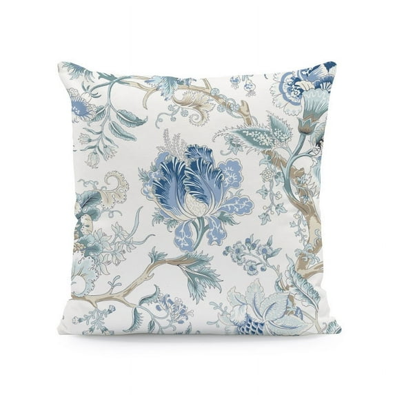 Yoyauz 18x18 Watercolor flowers and leaves and butterflies farmhouse decoration summer and spring ornament pillowcase