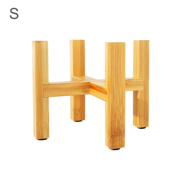 Yoyauz 1pcs Wooden Planter Stand Bamboo Tray Small Plant Stand Planter Holder Shelf Indoor Flower Pot Rack Bonsai Stand House Plants Midsize Flower Pot Holder Succulent Plants Flowers