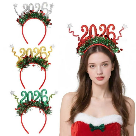 Yoyauz 2026 New Year Party Supplies Gold Black Silver Adult Female And Male Headwear Flashing Photo Booth Props 2026 Celebration Eve Party And Holiday Headwear