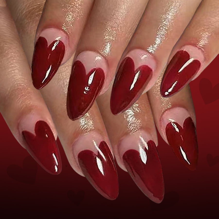 Yoyauz 24 Valentine's Day Medium Pressure Nail Fake Nail with Love