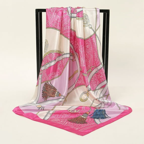 Yoyauz 35" Large Square Satin Head Scarf - Silk Hair Scarf Square Hair Bandanas Large Scarf Sleeping Head Wraps for Women