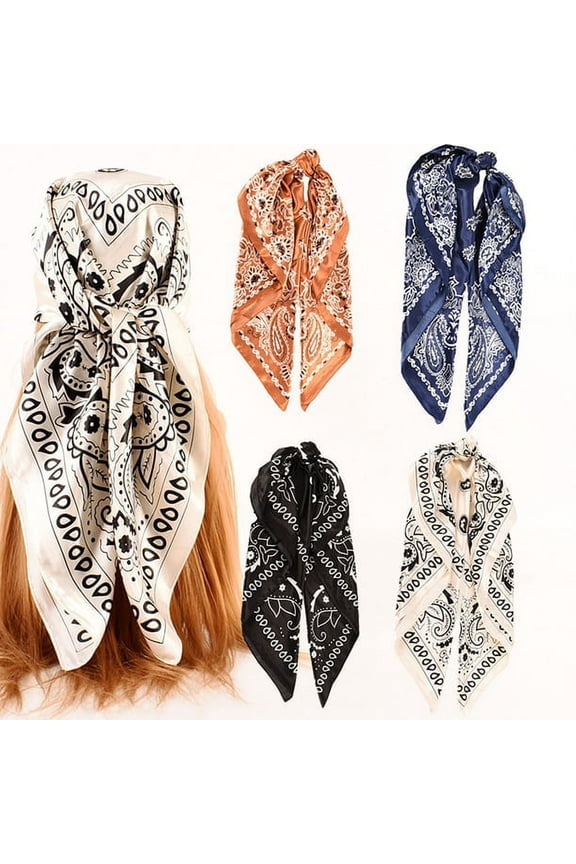 35" Large Square Satin Head Scarf - Silk Hair Scarf Square Hair Bandanas Large Scarf Sleeping Head Wraps for Women