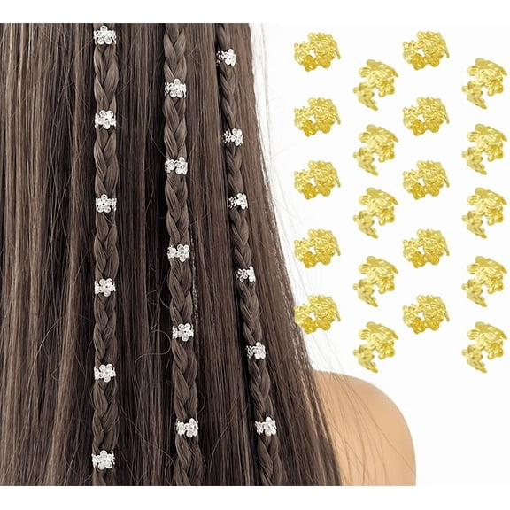 Yoyauz 40PCS Accessories For Braiding, Women'S Braids, Metal Gold Rings Cuff Clips For Braids Accessories Braids For Decoration Of Braided Jewelry