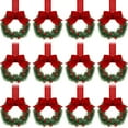 thumbnail image 1 of Yoyauz 4PCS Christmas Kitchen Cabinet Wreath With Ribbon 3.94 Inch Mini Christmas Wreath Small Kitchen Wreath Green Wreath For Window Doors, 1 of 6