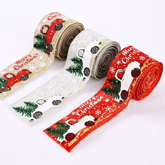 Yoyauz 5 Yards Christmas Ribbon Craft Holiday Print Grosgrain Ribbon Ribbon Bulk Gift Wrapping Bow, Sewing, DIY Crafts Christmas Home & Outdoor Decoration
