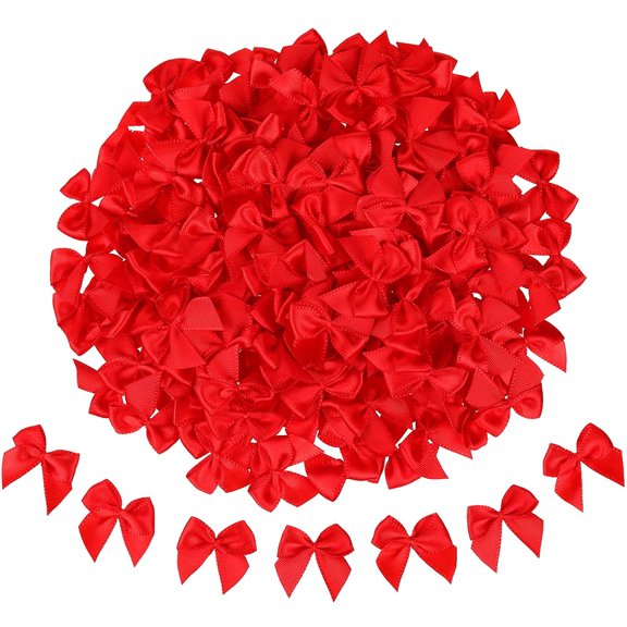 Yoyauz 50 Pcs Mini Satin Bows Ribbon Vintage Soft Boutique Flower Bowknot for DIY Crafting Project Appliques Sewing Scrapbooking Wedding Birthday Gift Present Home Party Decoration