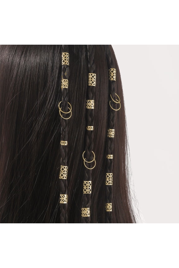 80PCS Accessories For Braiding, Women'S Braids, Metal Gold Rings Cuff Clips For Braids Accessories Braids For Decoration Of Braided Jewelry