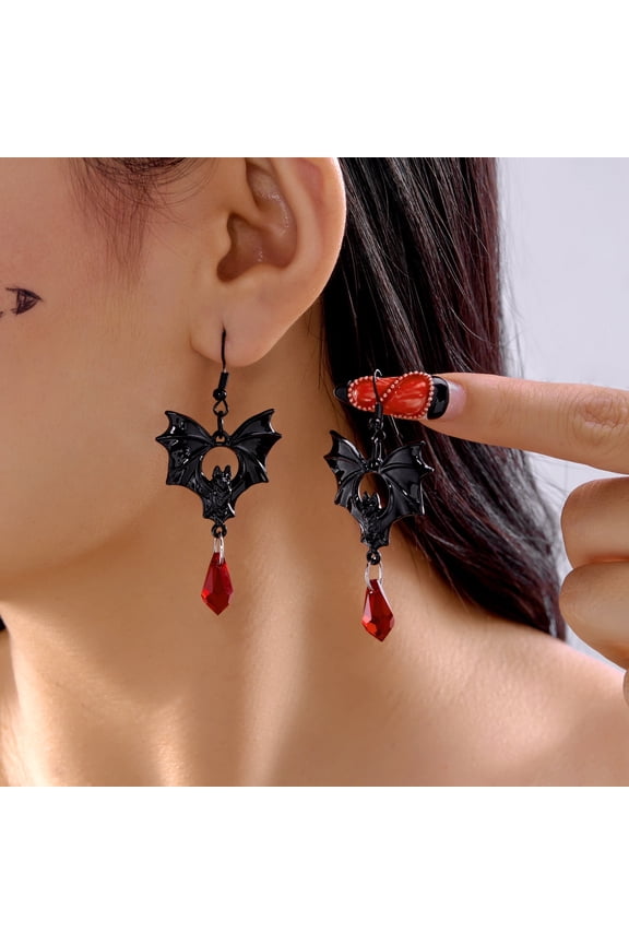 Acrylic Halloween Earrings, Black Bat Pendant, Women'S Earrings, Fun And Cute Ghost Halloween Holiday Costume Jewelry