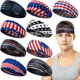 thumbnail image 1 of Yoyauz American Flag Independence Day Star Elements Headband Vintage Knot Knot Sweat Sweat Sweat Yoga Running Sports Headband is suitable for travel, parties, festivals, 1 of 6