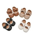 thumbnail image 1 of Yoyauz Baby Girl Mary Jane Shoes Anti Slip Rubber Sole Ballet Slippers Princess Dress Wedding Shoes Newborn Kids Shoes Toddler Shoes（0-12 Month）, 1 of 5