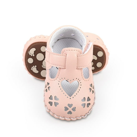 Yoyauz Baby Girl Mary Jane Shoes Anti Slip Rubber Sole Ballet Slippers Princess Dress Wedding Shoes Newborn Kids Shoes Toddler Shoes(0-12 Month)