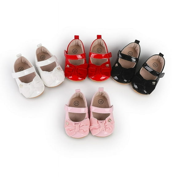 Yoyauz Baby Girl Mary Jane Shoes Anti Slip Rubber Sole Ballet Slippers Princess Dress Wedding Shoes Newborn Kids Shoes Toddler Shoes（0-12 Month）