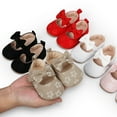 thumbnail image 1 of Yoyauz Baby Girl Mary Jane Shoes Anti Slip Rubber Sole Ballet Slippers Princess Dress Wedding Shoes Newborn Kids Shoes Toddler Shoes（0-12 Month）, 1 of 8