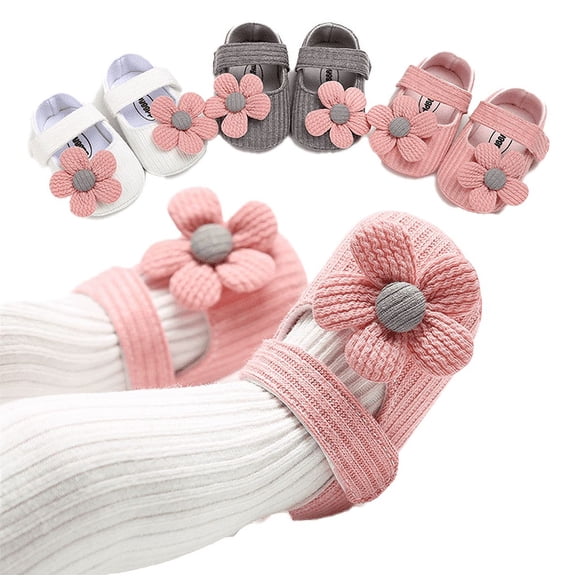 Yoyauz Baby Girl Mary Jane Shoes Anti Slip Rubber Sole Ballet Slippers Princess Dress Wedding Shoes Newborn Kids Shoes Toddler Shoes