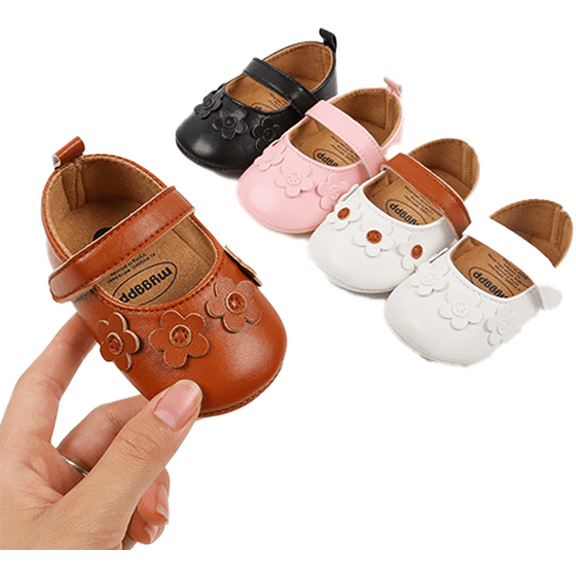 Yoyauz Baby Girl Mary Jane Shoes Anti Slip Rubber Sole Ballet Slippers Princess Dress Wedding Shoes Newborn Kids Shoes Toddler Shoes