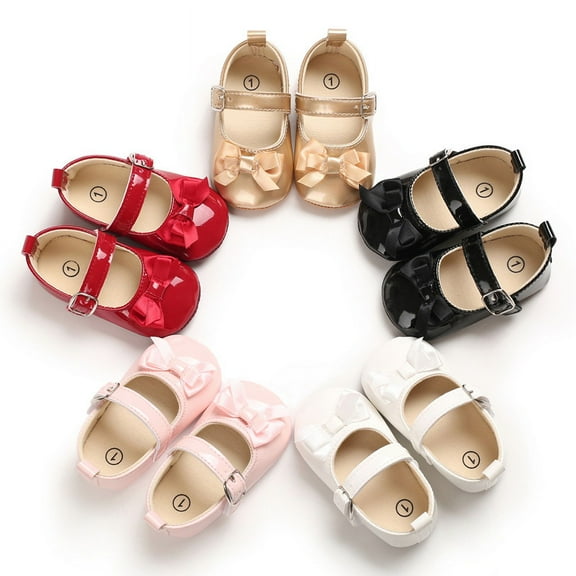 Yoyauz Baby Girl Mary Jane Shoes Anti Slip Rubber Sole Ballet Slippers Princess Dress Wedding Shoes Newborn Kids Shoes Toddler Shoes
