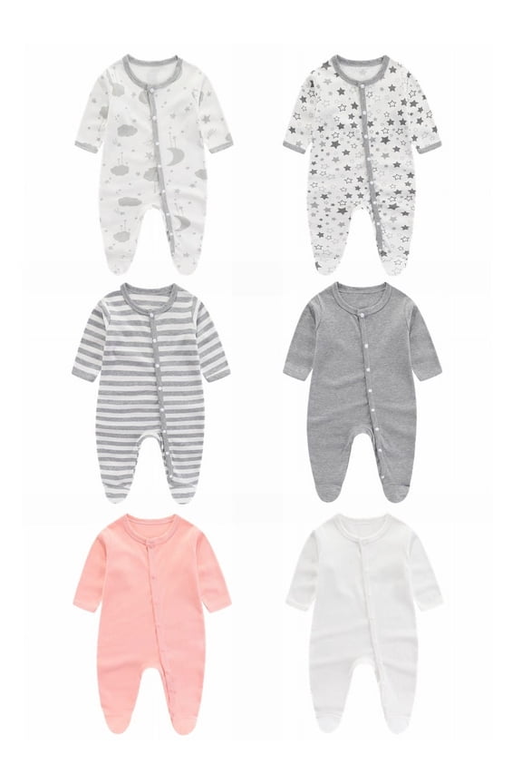 Baby Jumpsuit Cute Cartoon Foot Jumpsuit Organic Cotton Jumpsuit Suitable For 0~12m Babies