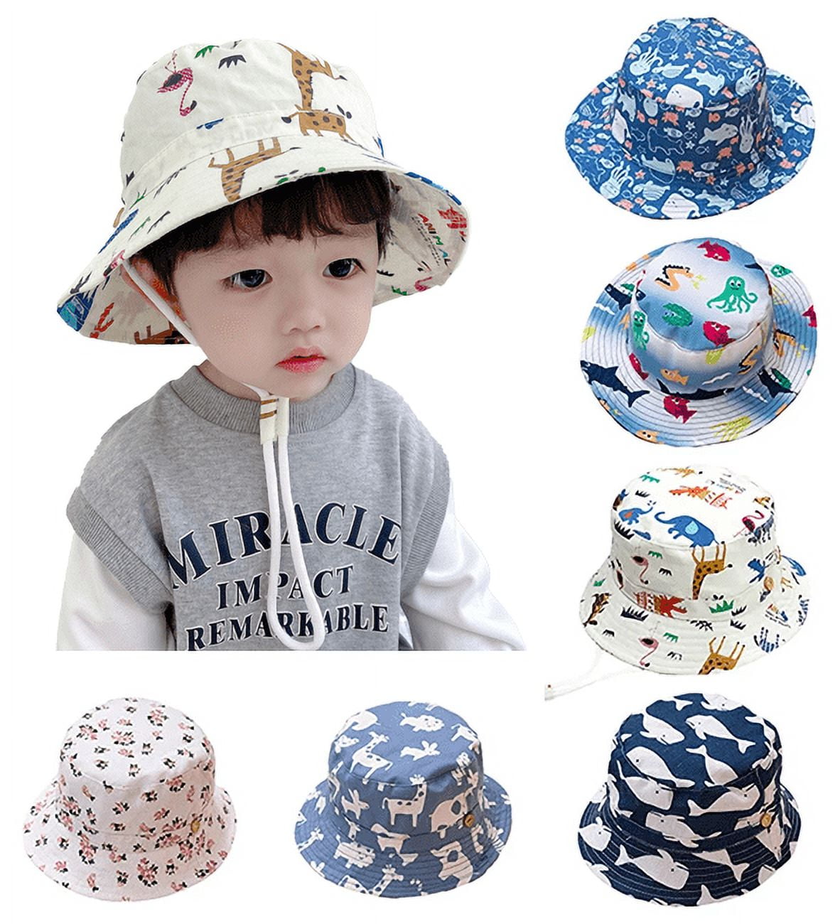 Yoyauz Baby Sun Hat Boys Bucket Hat Toddler Floppy Hat UPF 50 Wide Brim Chin Strap Summer Play Cap for 6M 6T Walmart